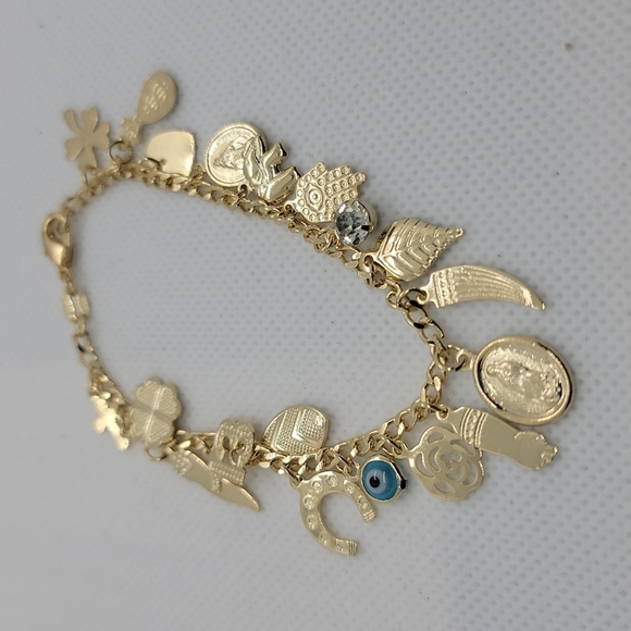 Brand New Brazilian 18k Gold Filled Lucky Charm Bracelet - Picture 6 of 8